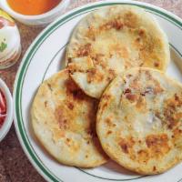 Pupusas · Mix with Beans, Pork and cheese