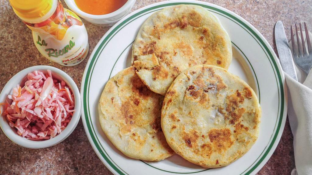 Pupusas · Mix with Beans, Pork and cheese