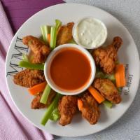 Hot Buffalo Wings · Served with bleu cheese dressing.