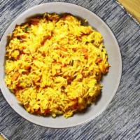 Vegetable Biryani · Boiled basmati rice with mixed vegetables.