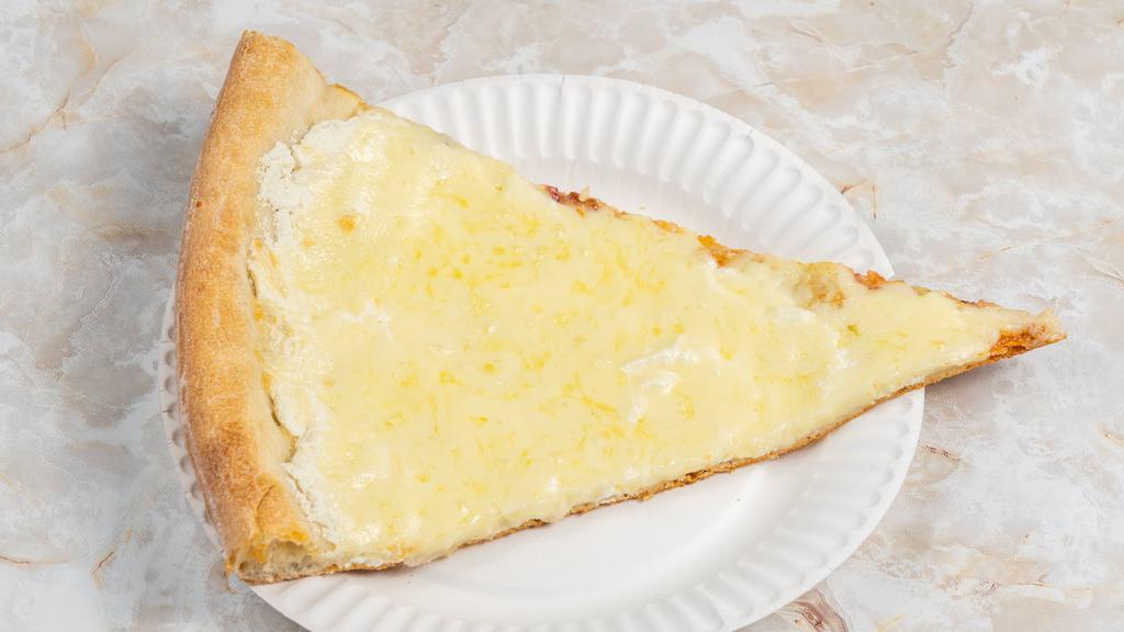 White Pizza · Ricotta cheese and mozzarella cheese with a touch of garlic.
