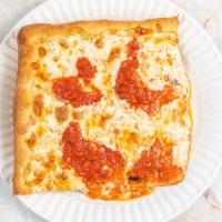 Grandma Pizza · Thin crust pizza with tomato sauce, mozzarella and basil.