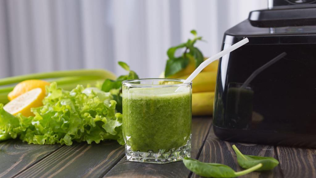 Green Machine Smoothie · Fresh smoothie made with Spinach, kale, banana, mango, apple juice and honey.