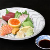 Mixed Sashimi Special  · Tuna (3pc), yellowtail (3pc), organic salmon (3pc), fluke (3pc), sea urchin, salmon roe, avo...