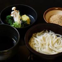 Omen (Original Dashi Broth) · Homemade udon noodles in our traditional style kinpira burdock & carrot, ginger, nappa hakus...