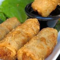 Fried Spring Rolls · 4 rolls. Minced pork, shrimp and glass noodles wrapped in rice paper