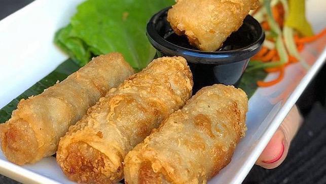 Fried Spring Rolls · 4 rolls. Minced pork, shrimp and glass noodles wrapped in rice paper