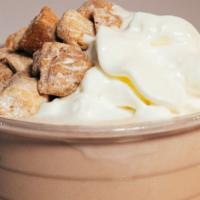 Cookie Doughnut Milkshake · Vanilla Ice Cream, Cookie Dough, and Glazed Doughnut Chunks.