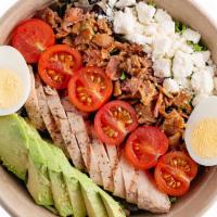 Cobb Salad · Eggs, Tomato, Crumbled Blue Cheese, Avocado, Bacon Bits, Grilled Grill Chicken