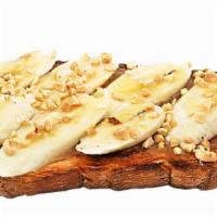 Spuntino · Toasted Bread, Peanut Butter, Banana, Toasted Peanuts, Drizzled Honey