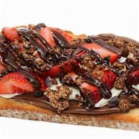 Juliet · Toasted Bread, Nutella, Mascarpone, Strawberries, Cocoa Granola, Chocolate Nibs