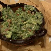 Guacamole Y Totopos · Fresh guacamole and chips.