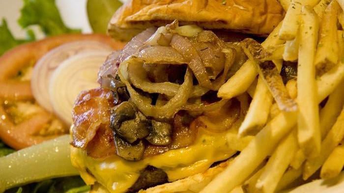 Greek Burger · Angus steak burger infused with feta cheese.