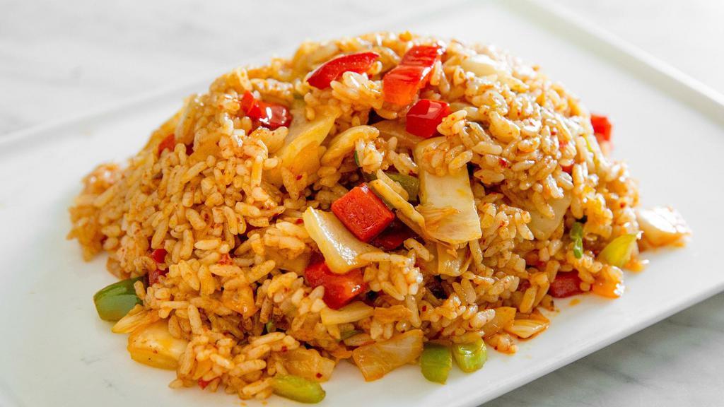 Kimchee Bokkeum Bap · Spicy. Kimchi stir-fried rice with vegetables.