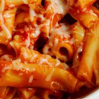 Baked Ziti · Rigatoni pasta in our in house marinara sauce, with fresh ricotta, mozzarella and parmesan c...