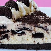 New X-Large Special Oreo Mousse Cake Slice · Made with Delicious White Chocolate and Chunks of Real Oreo Cookies!
