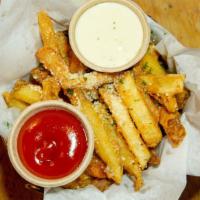 Parmesan Truffle Fries · Served with housemade ranch dressing.