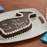 Fudgie The Whale Cake · Our famous whale of a cake with layers of vanilla and chocolate ice cream, separated by a la...