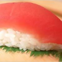 Tuna · One piece sushi two pieces sashimi.
