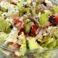 Chopped Salad · Chopped Romaine, Cucumbers, Green Olives, Tomato, Red onion, Fresh Mozzarella, Dried Cranber...