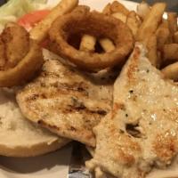 Grilled Chicken Sandwich · For children 10 years or under. Served with milk or soda and ice cream, jello or cookie. Wit...