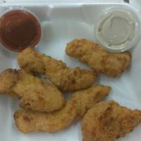Baked Breaded Chicken Tenders · Specially breaded chicken tenders (served ½ lb. To an order) buffalo style (our house specia...