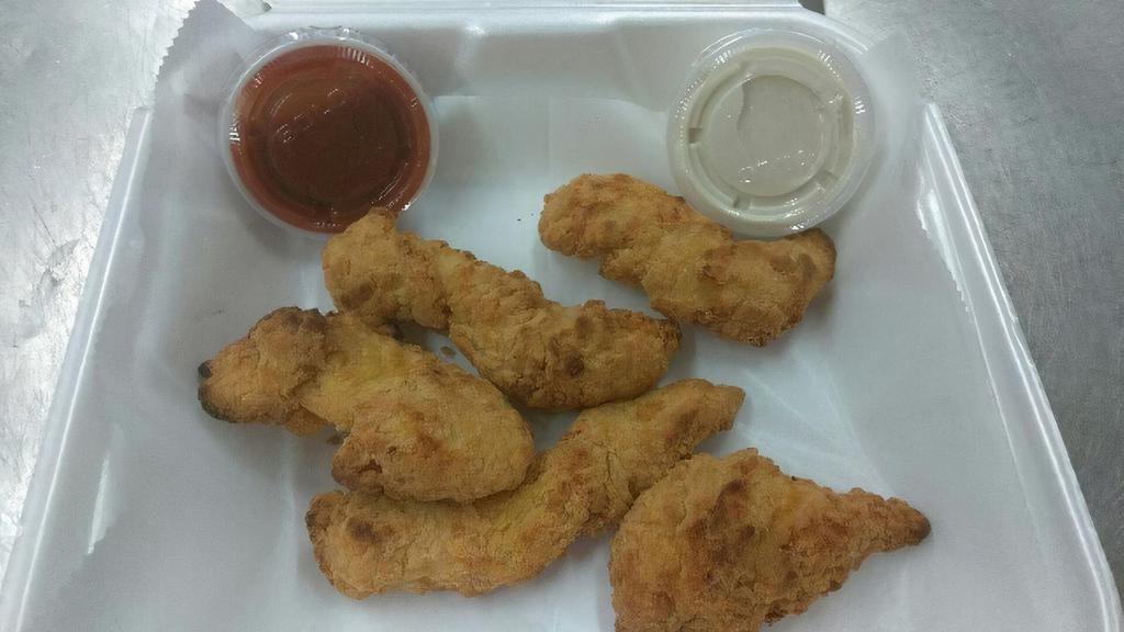 Baked Breaded Chicken Tenders · Specially breaded chicken tenders (served ½ lb. To an order) buffalo style (our house specialty), bbq, cajun garlic butter, sweet and sour.