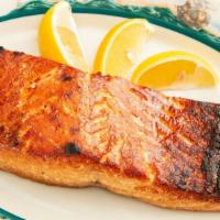 Grilled Atlantic Salmon · Fresh Atlantic salmon grilled and seasoned to taste.