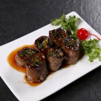 Beef Negimaki · sliced beef wrapped with scallion,