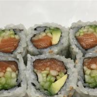 Alaska Roll · Smoked salmon, avocado, cucumber and caviar.