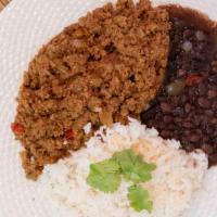 Picadillo Al Jugo · Juicy ground beef 
ONLY TWO SIDES PLEASE