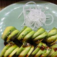 Dragon Roll · In: eel, cucumber. Out: avocado with eel sauce.