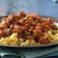 Chili Macaroni · Chili on top of noodles with housemade cheese sauce.
