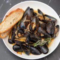 Steamed Mussels · white wine, pastis, garlic, parsley, red pepper rouille