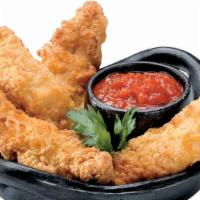 Chicken Tenders · Breaded and baked to perfection. Choose your dipping flavor: buffalo, BBQ, hot BBQ, hot Vesu...