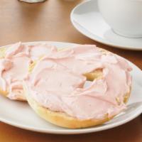 Fresh Bagel With Strawberry Cream Cheese · Customer's choice of Bagel, served toasted with a side of Strawberry Cream cheese.