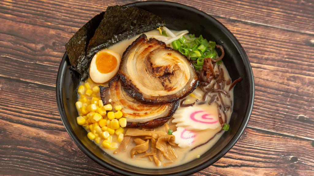 Fuji Miso Ramen · Miso Ramen is flavored with soybean paste (miso) resulting in a thick, brown soup with a rich, complex flavor.