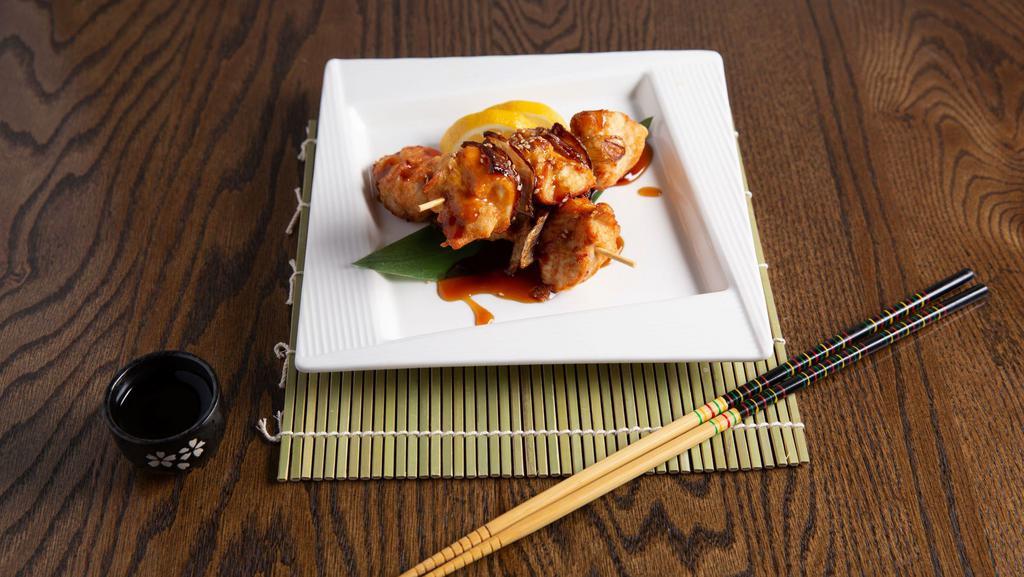 Yakitori · 2 skewers grilled skewered chicken and pepper with teriyaki sauce.