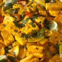 Paneer Tikka · Cubes of homemade cheese,marinated overnight ,cooked in clay oven
