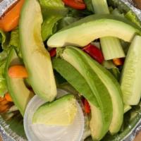 Avocado Salad · Avocado, lettuce, tomato, cucumber, onion with home-made sauce