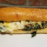 *Chicken In The Grass - Medium · grilled chicken, sautéed spinach, onions, bacon, provolone cheese