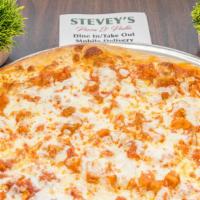 Buffalo · Breaded fried chicken cutlet tossed with Stevey's special buffalo wing sauce topped with moz...