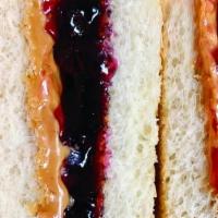 Classic Pb&J Sandwich · Peanut..... peanut butter.... and jelly. Or almond butter. On a freshly baked bagel, sliced ...