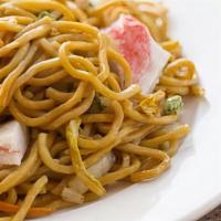 Crab Meat Lo Mein / 蟹肉捞面 · Sauce used contain peanuts. Soft stir fry noodle.