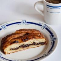 Chocolate Marzipan Babka Slice · A slice of Gertie's signature chocolate almond-marzipan babka