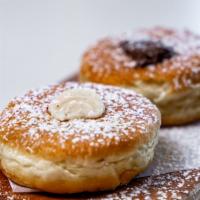 Bombolone Cream · Owen Baked Italian pastry dough filled with cream.