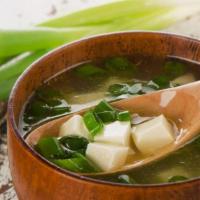 Miso Soup · Organic silken tofu, enoki mushroom, and scallion.