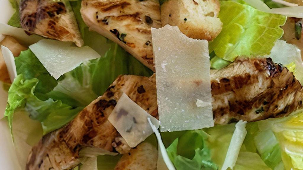 Caesar Salad With Grill Chicken · Traditional Caesar Salad, Crunchy croutons, parmesan.