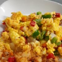 Tito'S Scrambled Eggs · 4 EGGS WITH TOAST AND HOME FRIES