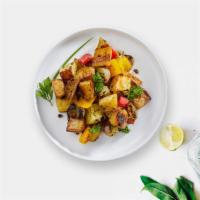 Homey'S Fries Potatoes · Idaho potatoes cut into cubes and stir fried with onions and peppers